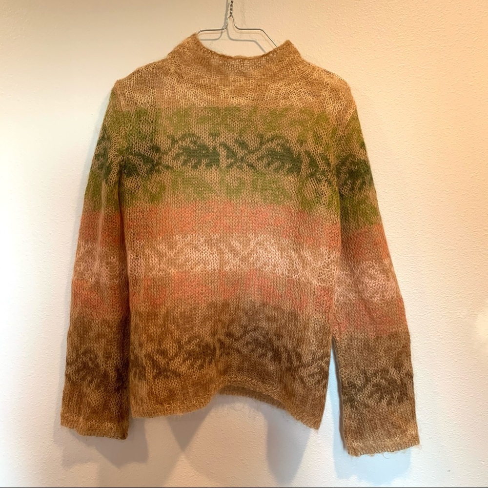 Color block, mock neck sweater